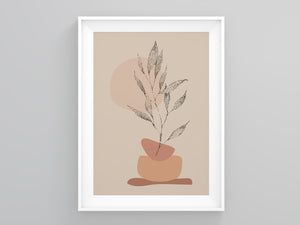 Dotted Plant Beige Terracotta Abstract | Printers Mews