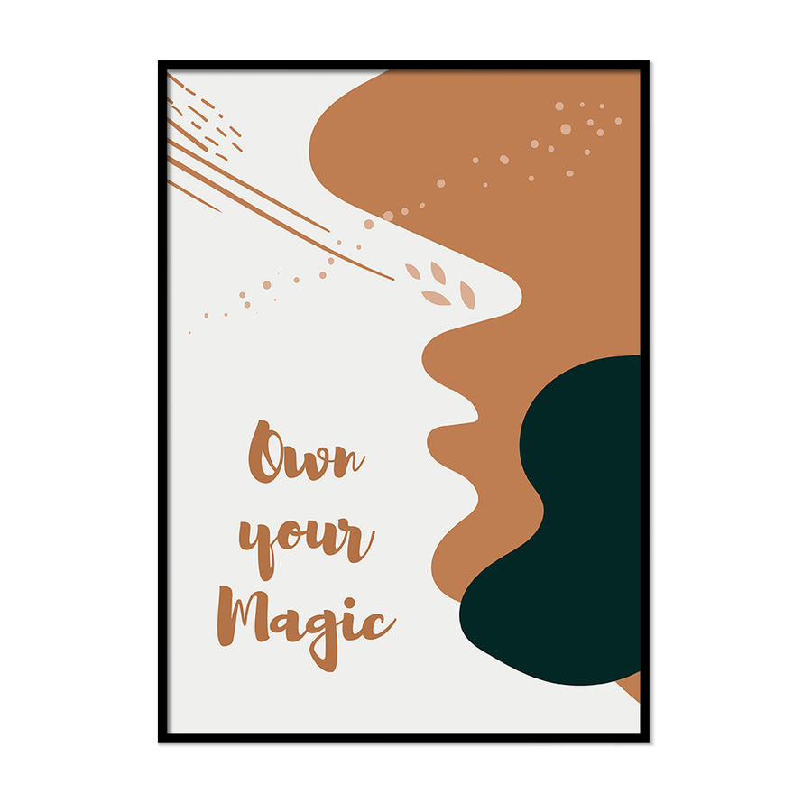 Own Your Magic Burnt Orange Art Quote | Printers Mews