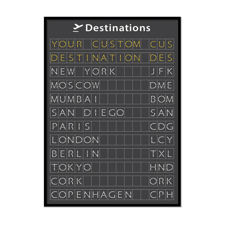 Personalised Airport Flight Departures Board - Printers Mews